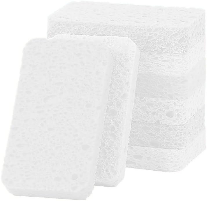 Image of 6 - Pack Non-Scratch Scrub Sponges - Sponges for Dishes and Washing Dishes, Cleaning Sponges for Kitchen Home Office, Magical 3D DIY Art and Craft Suppliers（White）