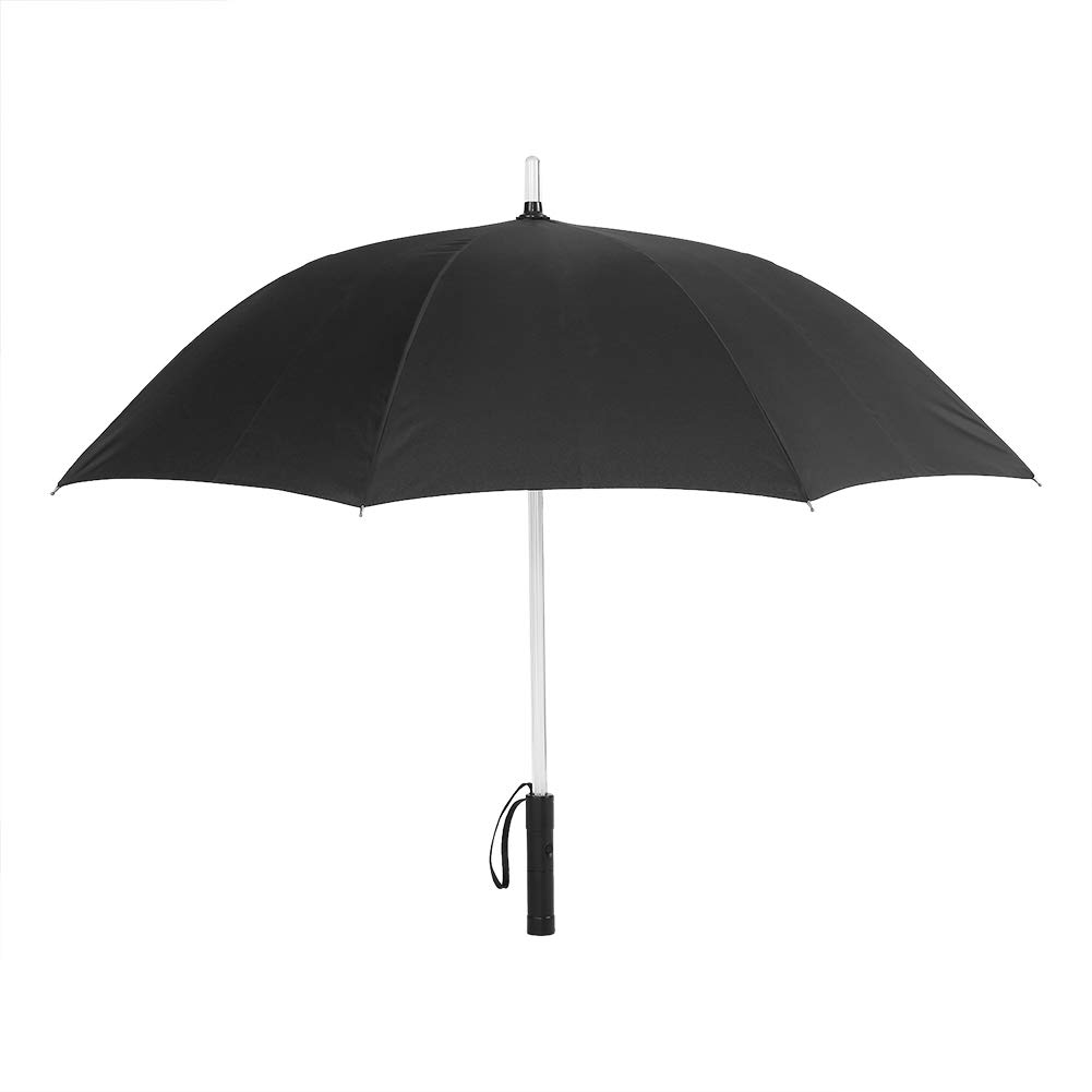 Parasol Led Parasole Led Tkanina Poliestrowa Zasilany z Baterii 7 Zmiana Koloru Led Parasol Latarka do Bezpiecznego Nocnego Chodzenia Przezroczysty (Czarny)