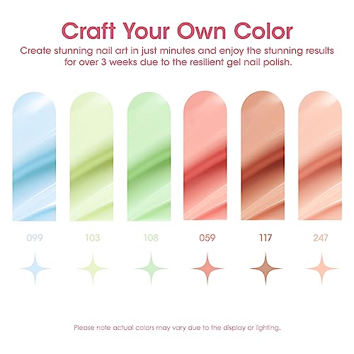 Set de esmaltes en gel GELLEN 6 colores tonos candy miniatura 3