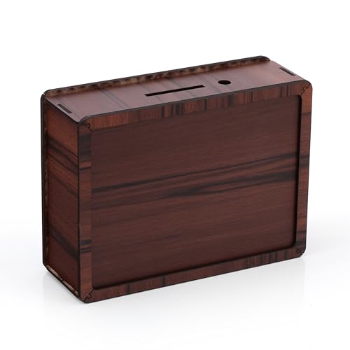 Image of Wooden Money Box with Savings Tracker | 1 Lakh Goal Piggy Bank for Kids & Adults | Cash Collection Bank with Savings Chart | 100000 Gullak for Financial Savings Habit