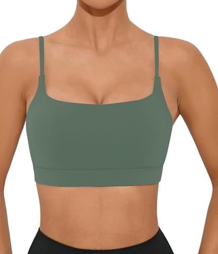 Image of Comper Sports Bra for Women Wirefree Racerback Workout Bras Sexy Thin Straps Yoga Sport Bras with Removable Pads