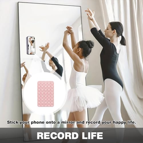 Image of ZORBES 4 Pack Double-Sided Suction Cup Phone Case Mount, Anti Slip Silicon Sticky Phone Stand for iPhone and Android, Hands-Free Strong Grip Holder for Selfies and Videos