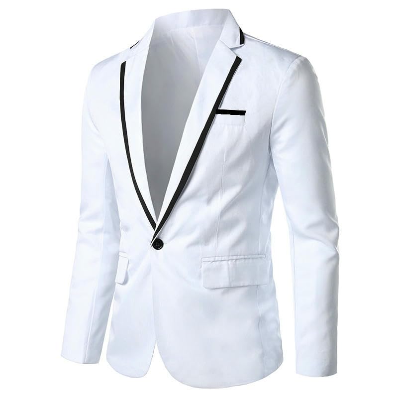 Men's Slim Fit Solid Color Wrinkle-Free Long Sleeve Blazer3
