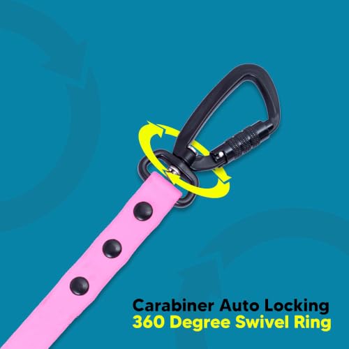 Image of Adil's Biothane Waterproof Dog Collar, Dog Leash & Collar Leash Combo | Heavy Duty TPU Coated Webbing | Adjustable Quick Release Buckle | Odour Resistant (Pink, M-18, Leash Only)