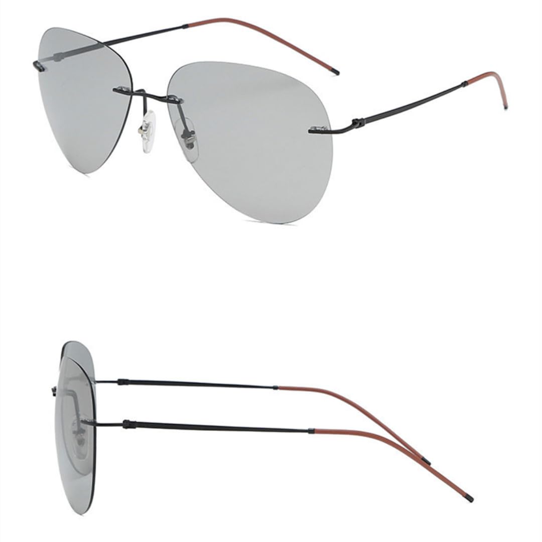 Gafas de sol polarizadas ultraligeras de titanio sin montura