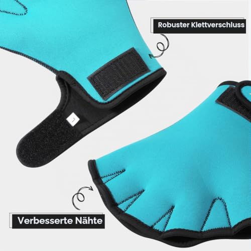 TAGVO Aquatic Handschuhe für den Oberkörperwiderstand, Schwimmhandschuhe mit Trageschlaufe, gut nähen, kein Ausbleichen, Größen für Männer Frauen Erwachsene Kinder