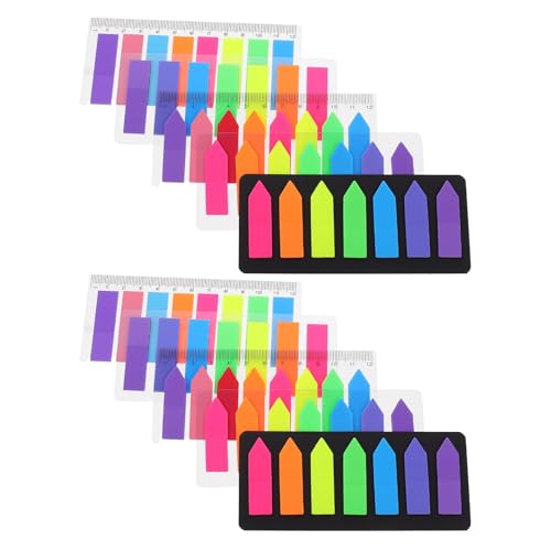 Cabilock 10 Juegos de Pestañas de Marcado de Página Fluorescentes Adhesivas y Resistentes de PVC Colores Variados Tamaño Pequeño para Estudiantes y Oficina Etiquetas de Página Coloridas