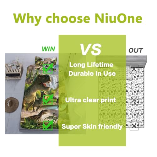 Niuone DINOS01 Dinosaurs Bed Sheets Set Full For Boys 3D Realistic Dinosaur Green Fitted Sheets Set Ancient Dinosaur Theme Kids/Adults/Teens Bedroom Bedding Sheet Set,Full Size thumb #2