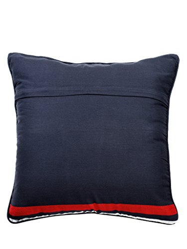 Image of Swayam Set of 5 Striped Print Cotton Blue Cushion Cover | 16 x 16 Inch | Soft Breathable Fabric with Hidden Zipper | Decorative & Stylish Cushion Covers for Sofa, Living Room, Bedroom & Couch