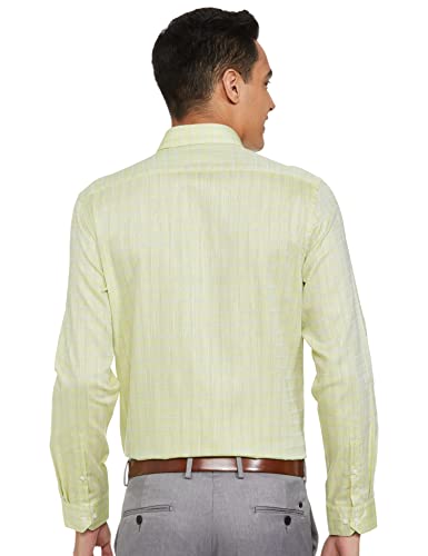 Image of Arrow Checkered Slim Fit Dobby Formal Shirt Light Green