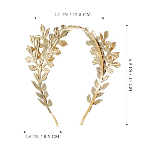 Image of Healeved Goddess Gold Leaf Crown Leaf Tiara Goddess Headband Gold Bridal Headband Greek s Greek s Accessories for Women Girls Bridal Wedding