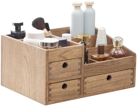 KIRIGEN armario organizador de maquillaje de madera mesa organiza...