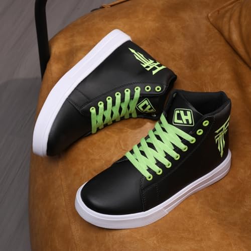 Mens Stylish Shoes High Top Canvas Sneakers Non Slip Breathable Lace up Suitable for Casual Daily Outdoor Walking2