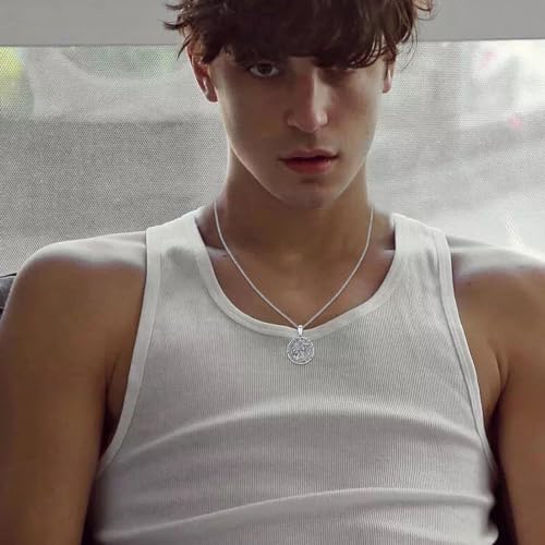 CUOKA MIRACLE Locket Necklace S925 Sterling Silver Lotus/Wolf/Butterfly/Flower Pendant Necklace That Holds Pictures Sterling Silver Memory Locket Jewelry for Women Men Jewelry Gifts4