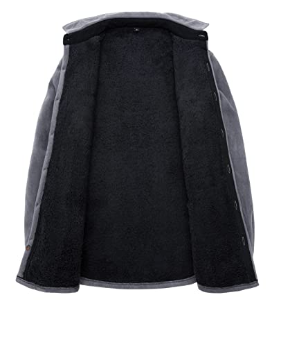 ZENTHACE Men's Warm Sherpa Lined Fleece Plaid Flannel Shirt Jacket(All Sherpa Fleece Lined)3