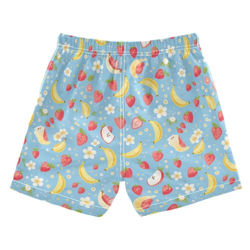 Boys Swim Trunks with Pockets and Quick Dry Fabric,Banana Strawberry Kids Swimwear Boy Swimsuit 3T2