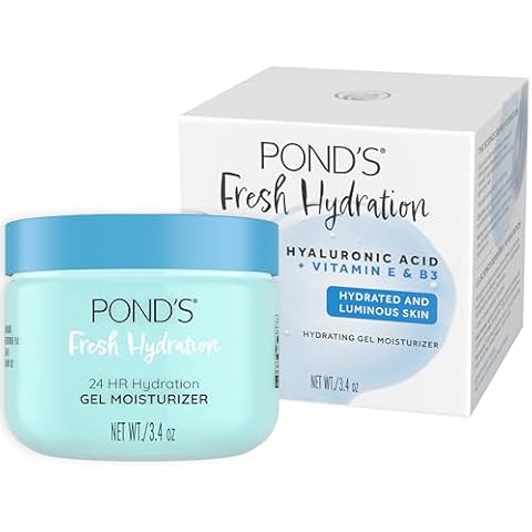 POND'S Hyaluronic Acid, Vitamin E & B3 Gel Face Moisturizer For 24 hour Hydration and Luminous Skin, 3.4 oz Cover