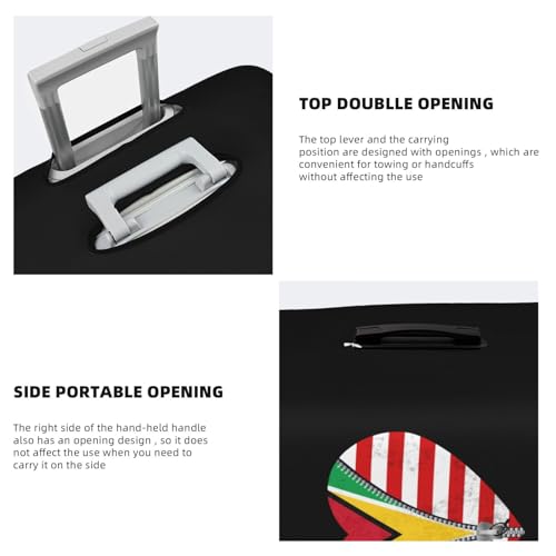 Travel Luggage Cover Heart America Flag And Guyana Flag Fashion Washable Baggage Suitcase Protector Fit For Luggage Small4