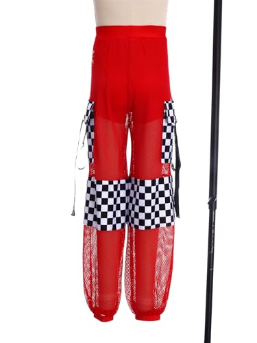 Kids Girls Active Jogger Pants Breathable Mesh Sweatpants with Elastic Waist & Pockets4