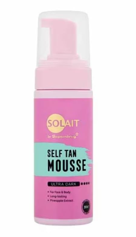 Superdrug Solait Self Tan Mousse Ultra Dark - With hydrating Glycerin and Betaine - prolong tan -150ml