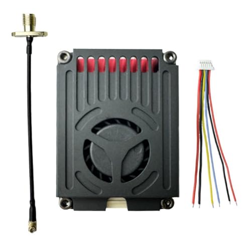 Knoruley Transmisor de Audio y Video FPV VTX de 5.8G, 4.9G y 5W, 64 Canales, 7-36 V CC, PAL/NTSC, para Drones RC FPV de Alcance.