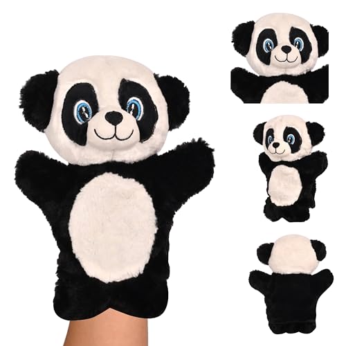 Image of Besties Panda Hand Puppets for Kids - Soft Hand Puppets for Kids, Story Telling Puppet for Kids, Hand Puppet Toy, Plush Animals Hand Puppet Toys, Fun Play Learning Toys - Black (Panda)
