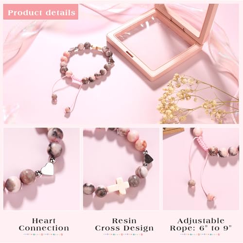 Catholic Cross Rosary Bracelet for Girls Natural Stone Bracelet First Communion Baptism Confirmation Birthday Easter Gifts for girls, daughters, sisters, nieces, granddaughters4