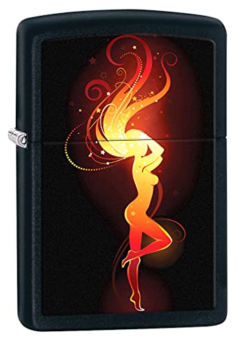 Encendedor Zippo Fiery Woman Negro Mate miniatura 1
