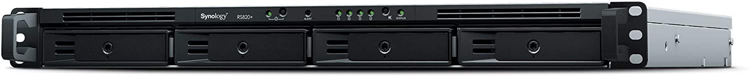 Synology RackStation RS820RP+ - NAS server - 4 bays - rack-mountable - SATA 6Gb/s - RAID 0, 1, 5, 6, 10, JBOD - RAM 2 GB - Gigabit Ethernet - iSCSI - 1U — view 3