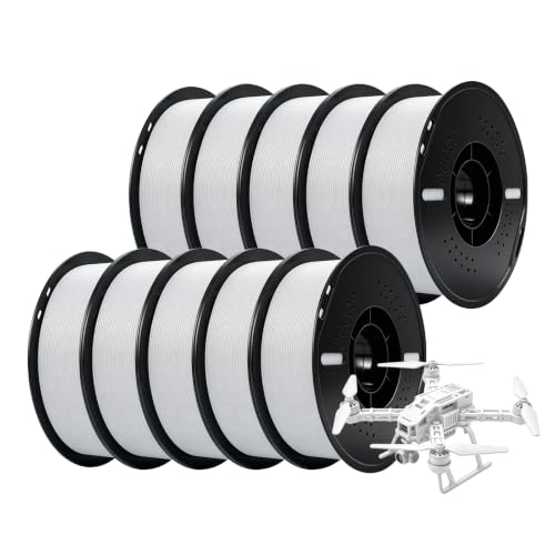 Image of Kingroon PLA Plus(PLA+) 3D Printer Filament, 10 Rolls, Dimensional Accuracy + /- 0.03 mm, 10kg Spool(22lbs), 1.75 mm, White