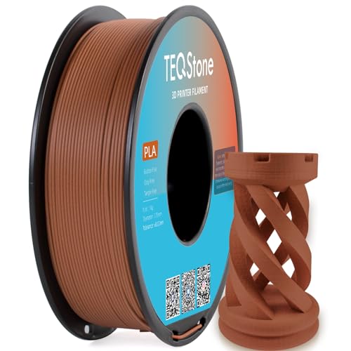 Image of Wood PLA Filament 1.75mm Brown 1KG, 15% Real Wood Fiber Infused, Perfectly Wound, Consistent Diameter + /-0.03mm 3D Printer Filament (Rosewood Color Tone)