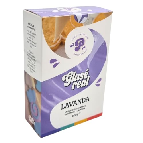 PASTRY COLOURS, Royal Icing, Preparado para Glasa Real Color Lila, Lavanda, Perfecta para Decorar Galletas y Pasteles, Ideal para Delineado de Galletas, Elige la Consistencia, 150 Gramos