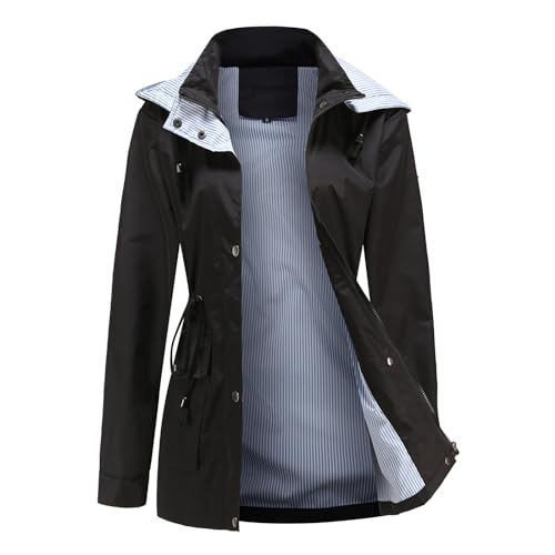 Chaqueta cortavientos con capucha de talla grande mujer azul chubasqueros running impermeables