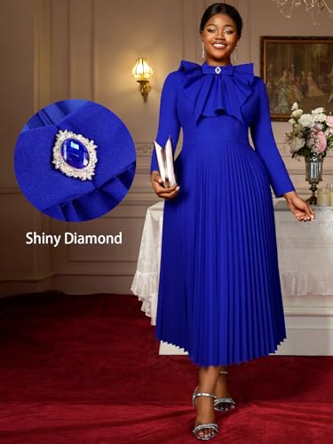 Image of AOMEI Casual Church Dresses for Women 2026 Summer Pleated Short Sleeve Round Neck Dragonfly Spring Maxi Dress