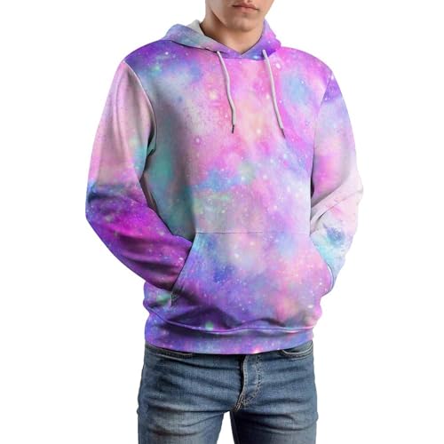 Sweats à capuche manche longue pourpre UMENG sweat violet imprimé espace pull décontracté unisexe