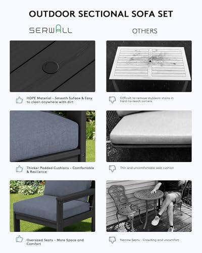 Image of SERWALL HDPE Outdoor Couch with Coffee Table