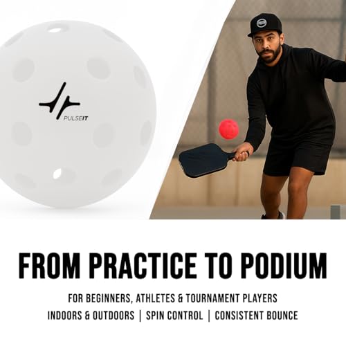 Image of PulseITRally Outdoor Pickleball Balls Set of 6 | 40 Precision Holes, Stable True Flight & Consistent Bounce | Durable High Visibility Pickle Balls for Training, Practice & Competition | White