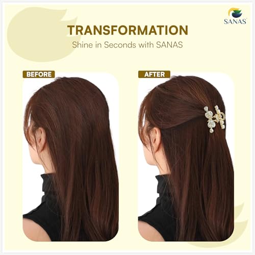 Image of Sanas Hair Clips For Women Stylish (1Pcs) Hair Accessories For Women Wedding Korean Inspired Design Hair Clips For Girls Kids Fancy Premium Gold Finish Cute Gifts For Girls Korean (1Pcs) (Golden-White)