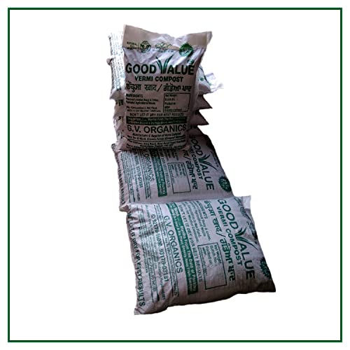 Good Value Vermicompost (10 kg (2 Packs of 5 kg (4 kg+1 kg)) 'Natural Bio Manure' Balanced & Exceptionally Rich in Nutrients for Any Type of Plants, Trees and Crops 5 41u3cOWY3qL