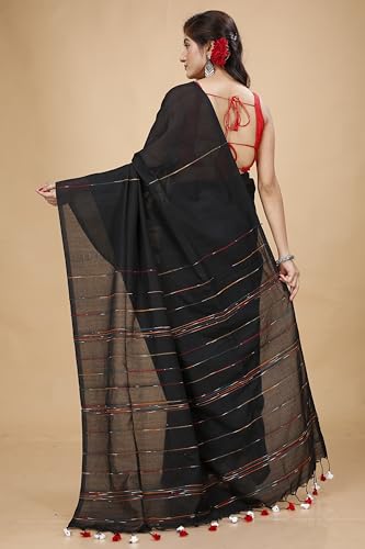 Image of Women's Traditional Bengal Handloom Soft Cotton Khesh Saree