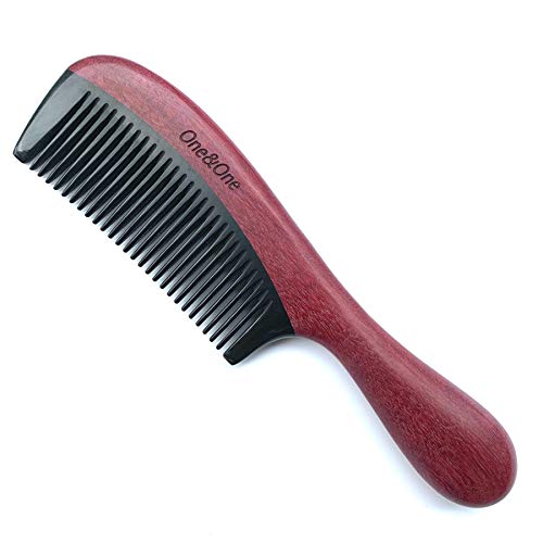 One&One Handmade 100% Natural violet wood Hair Combs - Anti-Static Black buffalo horn teeth for your beauty hair.