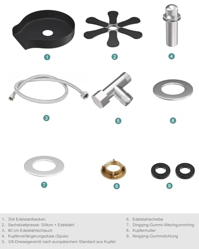 GlasspüLer, Aicoya GlasspüLer füR SpüLbecken, Edelstahl GlasspüLer, FlaschenspüLer füR KüChenspüLe, Bar, GläSerspüLgeräT, Schwarz