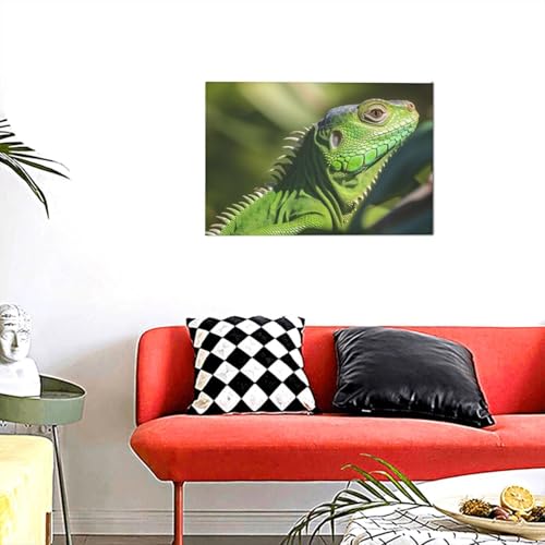 Toile lézard vert 30x45 cm de décoration murale moderne pour cuisine