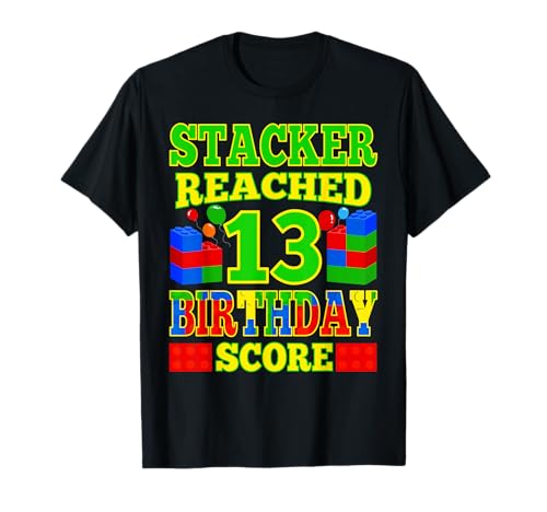 Photo de Stacker a fêté ses 13 ans de Block Building T-Shirt