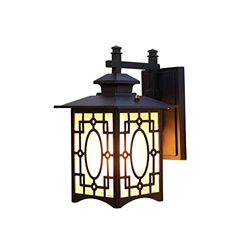Lumière murale extérieure étanche design vintage noir pour éclairage de jardin et escalier