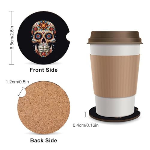 Portavasos para auto 4 piezas diseño calavera 2.56 pulg miniatura 2