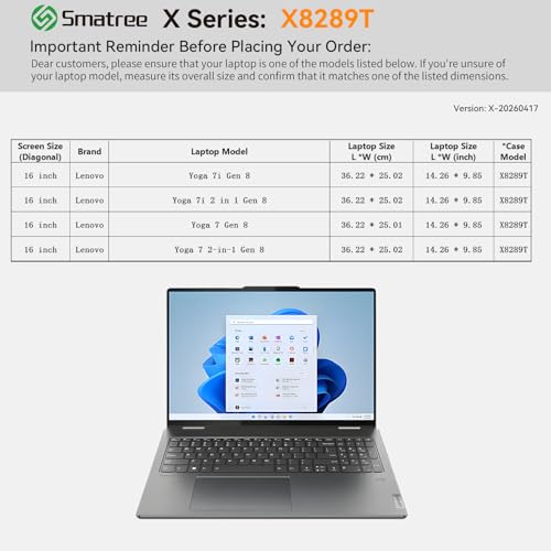 Image of Smatree Hard EVA Protective Sleeve Case Compatible for 16 inch Lenovo Yoga 7i /7 2-in-1 Gen 8, for 16 inch Lenovo Yoga 7i /7 Gen 8, Anti-Shock and Waterproof Laptop Case, Green (X8289TG)