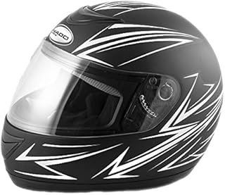 Saferide | Integralhelm Black-Weiß Matt S 55-56 cm Helm Motorrad Quad Damen Herren Roller Gesichtsschutz Klapphelm Erwachs...