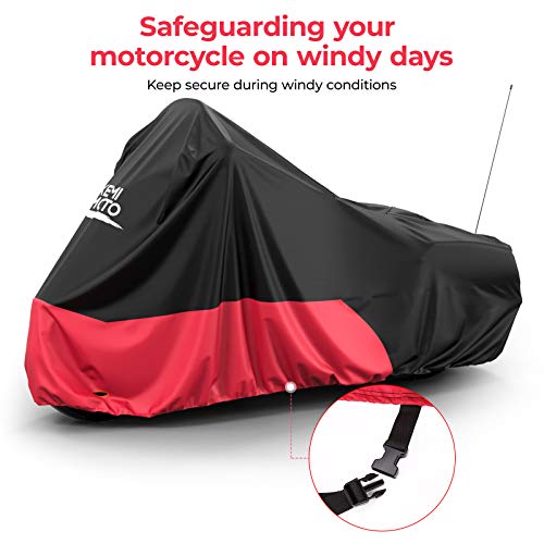 Kemimoto Motorcycle Cover, Dirt Bike Cover, For Touring Models Road King Street Glide Road Glide Waterproof Impermeable Outdoor All Weather Protect From Dust Sunlight Rain, Black #TOP3