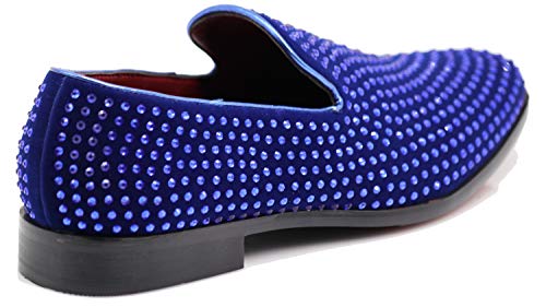 Image of SPK26 Men's Vintage Velvet Rhinestone Designer Dress Loafers Slip On Shoes Classic Tuxedo Dress Shoes